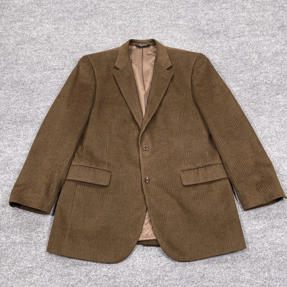 Jos. A. Bank Sport Coat Mens 42 Brown‎ Corduroy Wool Silk Single-Breasted Blazer